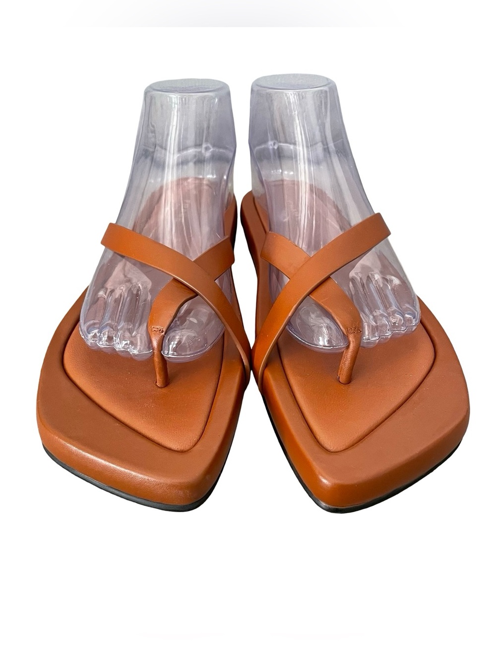 NEW FRAME Cross Leather Sandals Size 40 US 10 - Picture 2 of 7